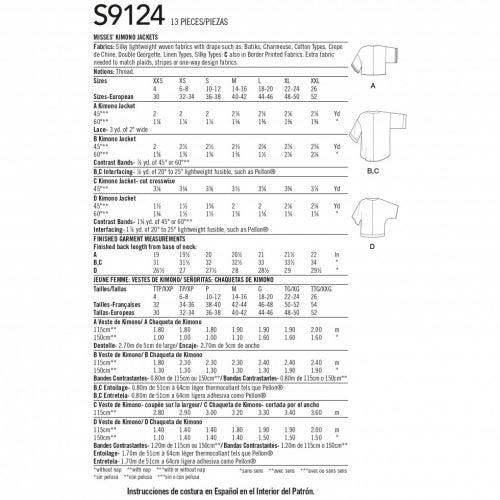 Simplicity Sewing Pattern 9124, Jackets for Women, A (XXS-XS-S-M-L-XL-XXL) - Intermediate