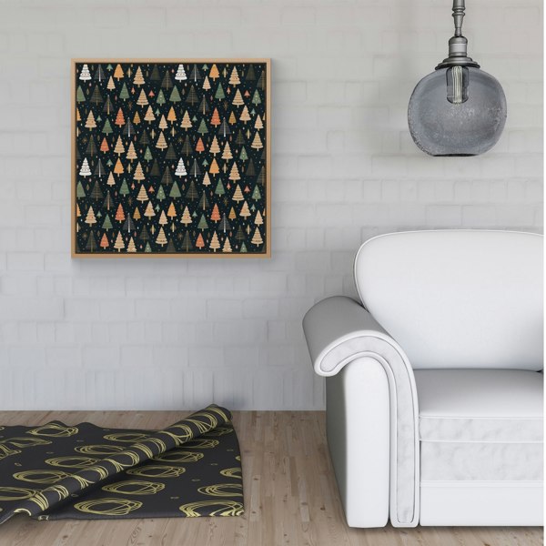 Warren Reed Boho Inspired Christmas Trees Framed Canvas