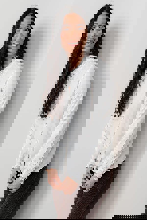 Lily & Me Sage Frill Blouse White