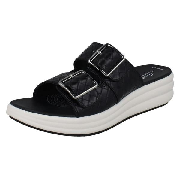 Clarks Ladies Clarks Cloudsteppers Woven Mule Sandals Drift Buckle