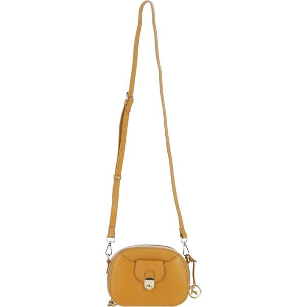 Real Leather Compact Crossbody Bag with Adjustable Strap: y-53