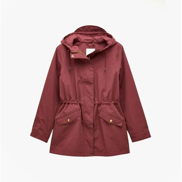 Joules Joules PORTWELL Waterproof Hoodie Raincoat With Adjustable Waist Oxblood