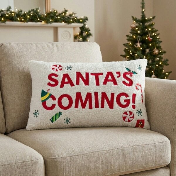Garden Greatness Festive Elf Embroidered Christmas Cushion