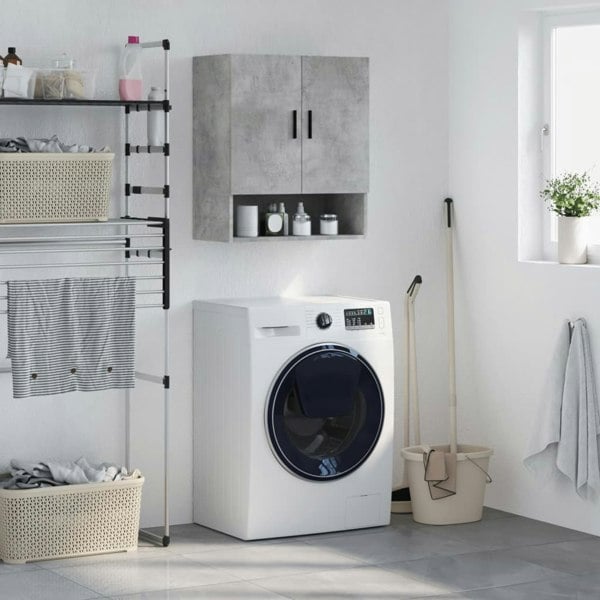 Berkfield Wall Cabinet Concrete Grey 60x31x70 cm Engineered Wood