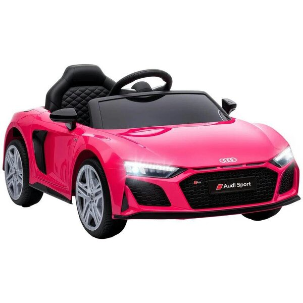 Licensed Audi R8 Spyder 12V Electric Car for Kids with Remote Control, Dual Motors, Rear Suspension, Soft Start, Pink