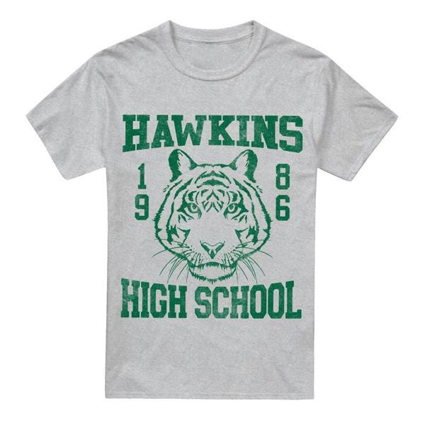 Stranger Things Mens Hawkins High School 1986 T-Shirt - Sport Heather - 