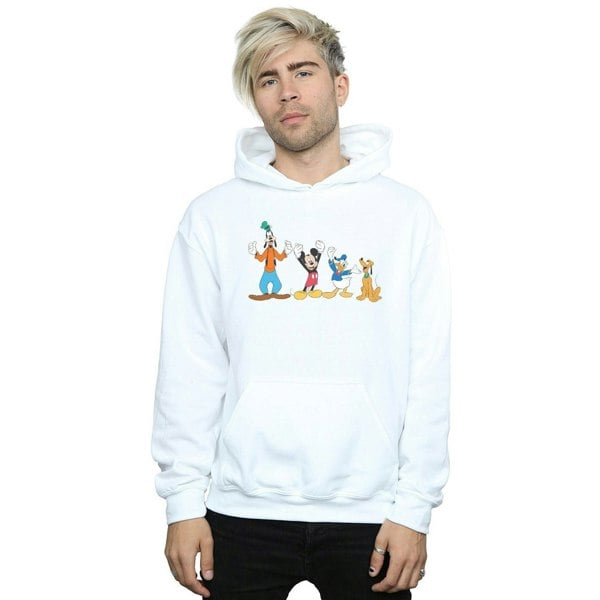 Disney Mens Mickey Mouse Friends Hoodie - White