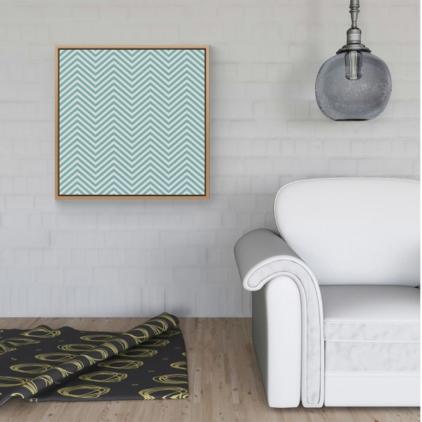 Warren Reed Geometric Chevron Pattern Framed Canvas