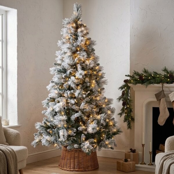 Garden Greatness Heritage Fir 7ft Flocked Pre-Lit Christmas Tree