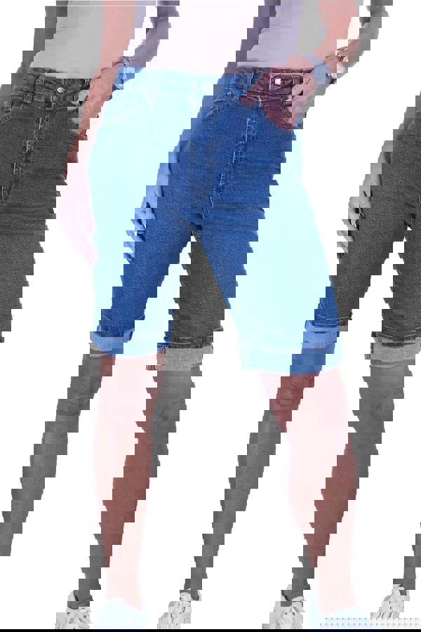 Paulo Due Women's Everyday Stretch Denim Knee Shorts