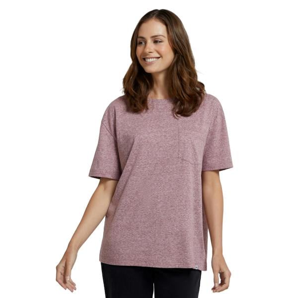 Animal Womens/Ladies Elena Marl Organic Cotton T-Shirt - Burgundy - 