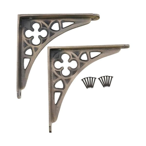 Oakcrafts - Victorian Gothic Shelf Brackets - Pair of Brackets 155mm x 155mm