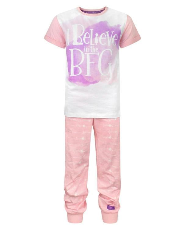Disney Girls Pink Bfg Short Sleeve Long Leg Pyjama Set