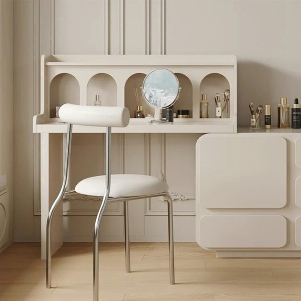 Qwincy Dressing Table With Sideboard, Black, Cream-Weilai Concept-Weilai Concept