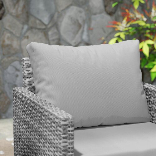Wyld Haus Dobaso Rattan Grey 3 Piece Bistro Set with Glass Coffee Table
