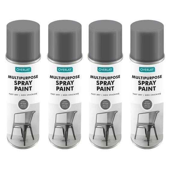 Overlay 4X Overlay Grey Primer Matt Auto Professional Spray Paint 400ml