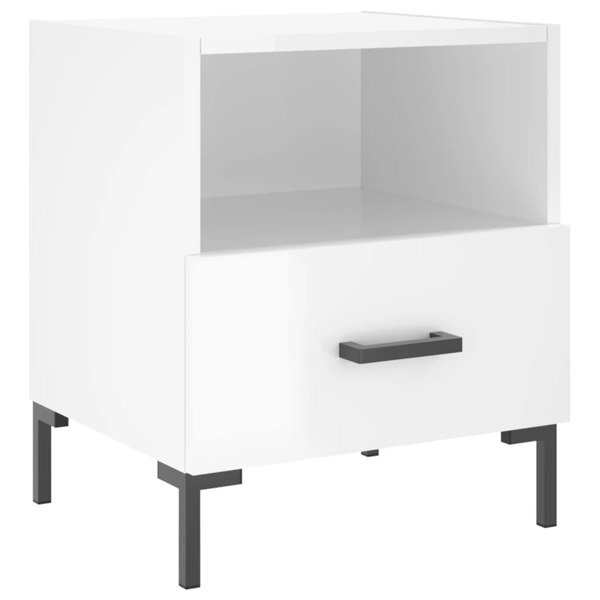 Berkfield Bedside Cabinets 2 pcs High Gloss White 40x35x47.5 cm Engineered Wood