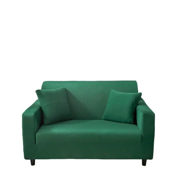 Anyhouz Anyseat 2 Seater Sofa Cover Plain Green Style and Protection For Living Room Sofa Chair Elastic Stretchable Slipcover