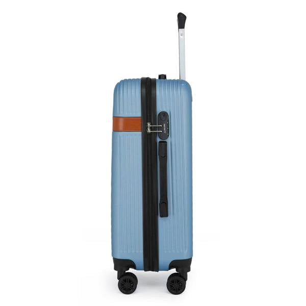 Infinity Luggage Hard Shell Blue Navy Classic Dual 4 Wheel Luggage Suitcase Set
