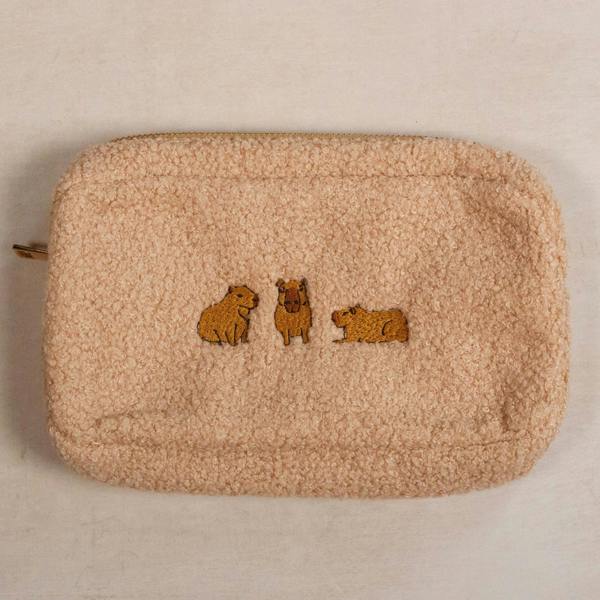 Mylee London Capybara Embroidered Make-Up Cosmetics Bag
