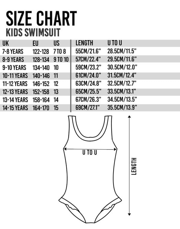 Friends Girls Black Logo Print With Zip Detail 1 Piece Swimming Costume