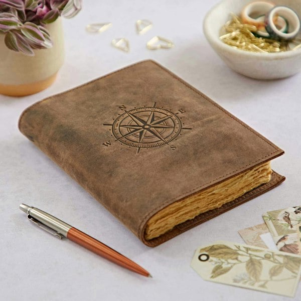 Paper High Compass Buffalo Leather Journal