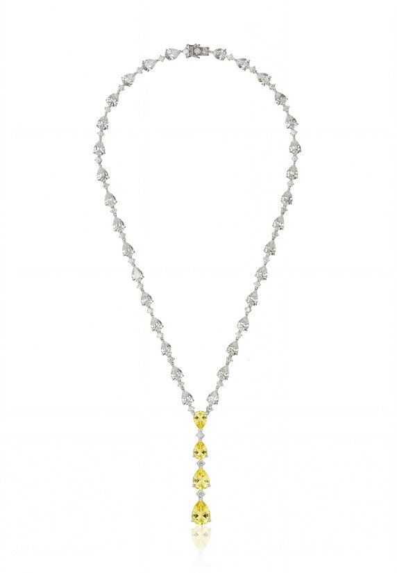 Latelita Elizabeth Statement Necklace Yellow Topaz Silver