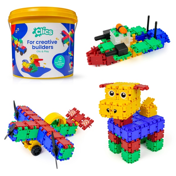 Clics Bucket 8 in 1 Clic and Play Bucket 160 Pieces