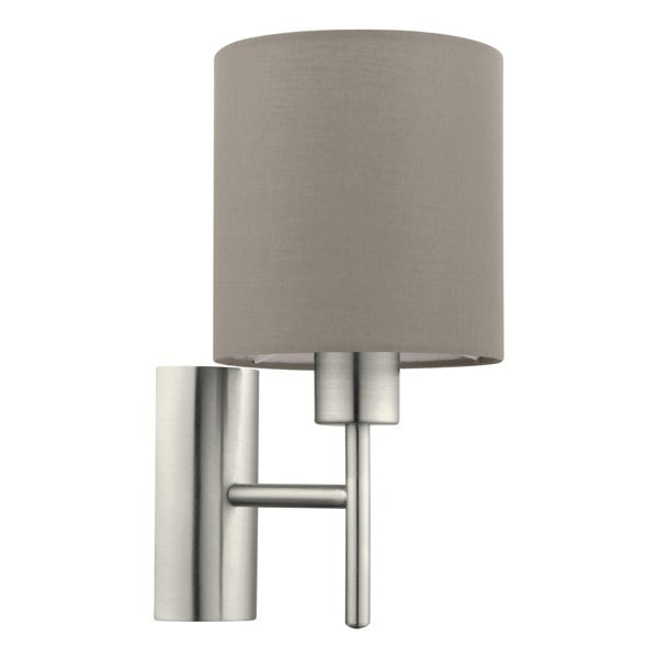 EGLO Pasteri Nickel And Taupe Wall Light With Switch
