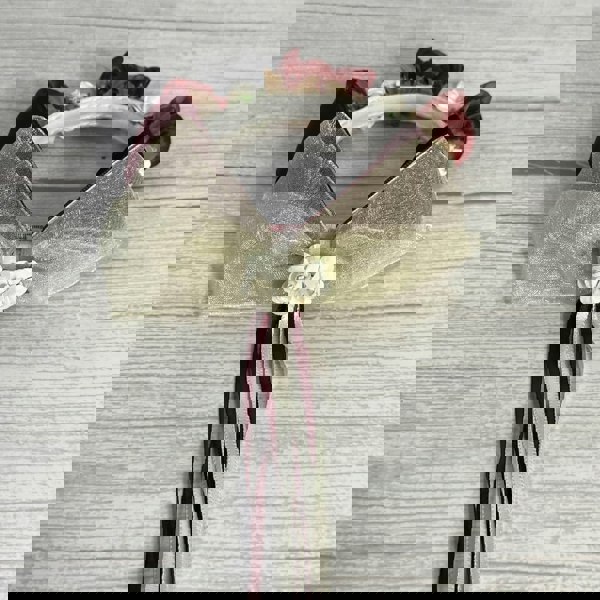 Rear of burgundy bun ring