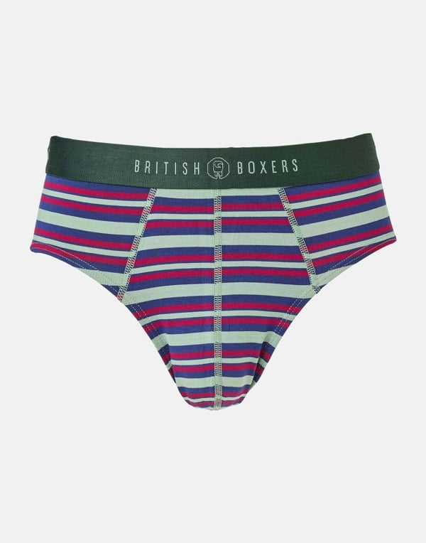 British Boxers Multipack! 4 Pairs of Men's Bamboo Briefs - Forest Berry