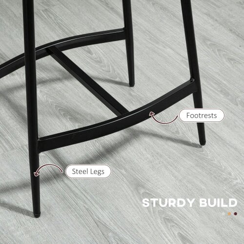 Wyld Haus Ralura Microfiber Grey Industrial Breakfast Bar Stools Set Of 2 With Curved Seat