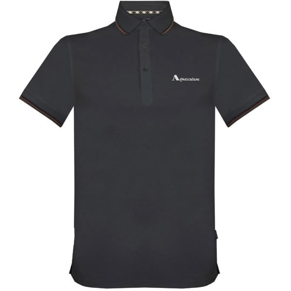 Aquascutum Brand Logo Polo Shirt - Black