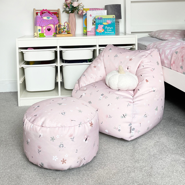 rucomfy Kids Bean Bag Chair with Footstool - Whimsical Wonder Armchair Seat
