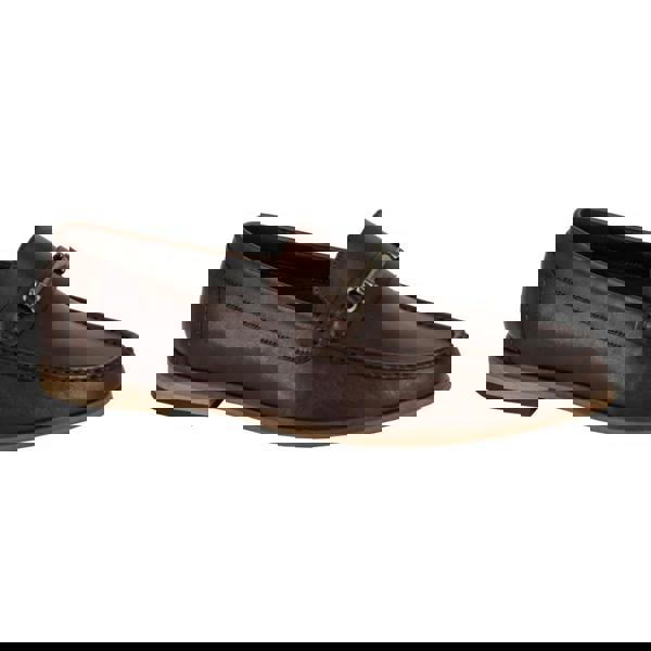 Roamers Mens Leather Loafers - Dark Brown - 