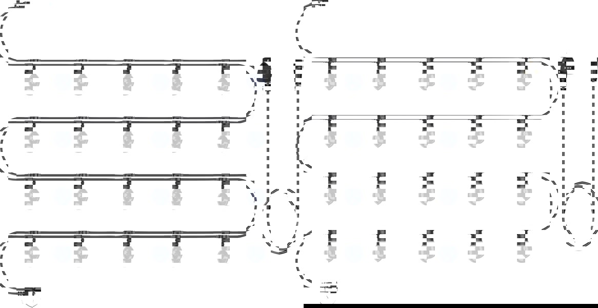 Eagle Connect Festoon Black Rubber IP65 10m/20x2w Warm White Opaque lamp