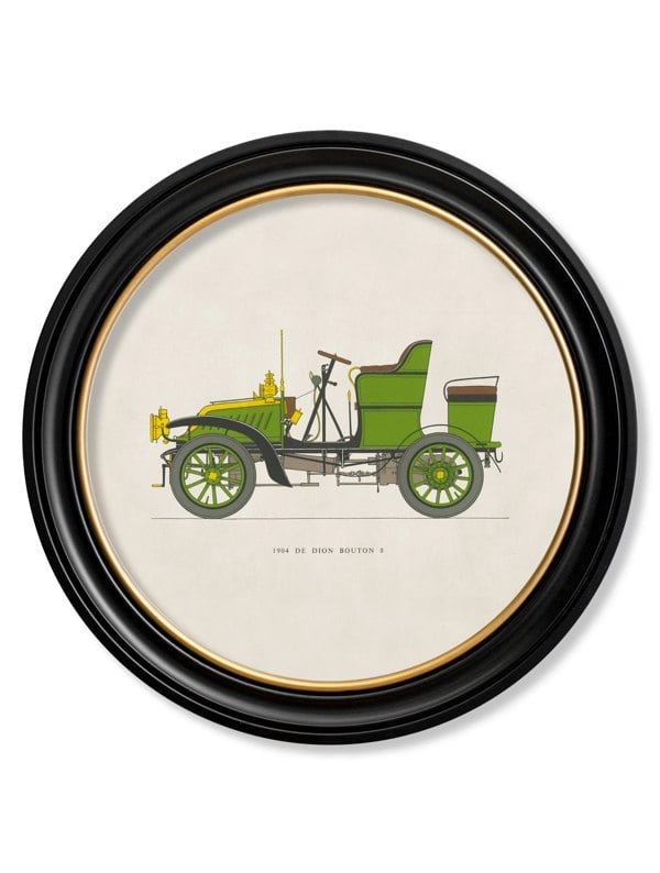 Exceptional Art 1904 De Dion Bouton 8 in Round Frame