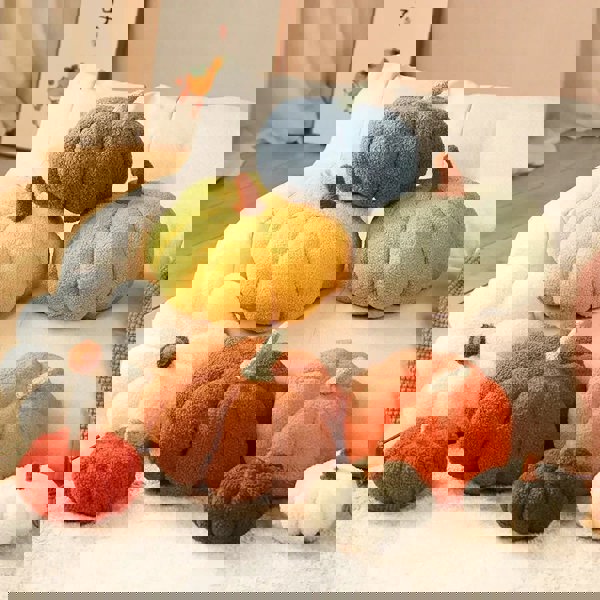 Anyhouz Anypillow Dark Orange Lamb Fleece Pumpkin Plush Pillow 35cm