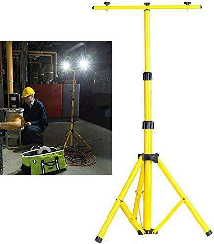 HYGRAD BUILT TO SURVIVE HYGRAD® Floodlight Tripod Stand, Twin Head -Could Mount 1 to 2 Lights, Portable Telescopic Outdoor Lamp Stand 160cm