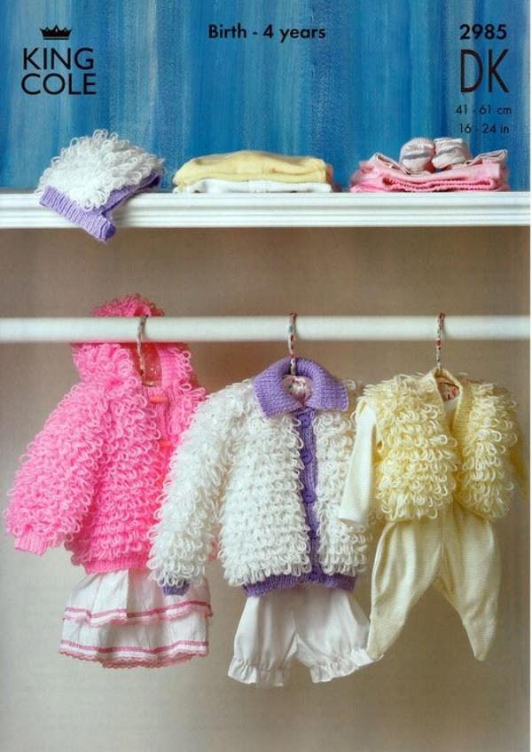 King Cole Comfort Knitting Pattern 2985, Jackets, Headwear for Baby, New Born - 4 Years - Advanced