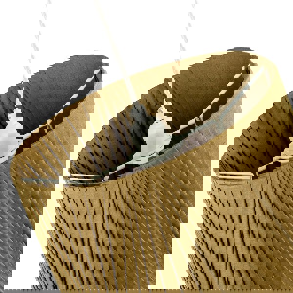 Modern Olive Green Faux Silk Fabric Organza Tapered Drum Lamp Shade Image 3