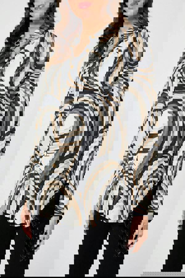 White | Abstract Long Sleeve Relaxed Shirt