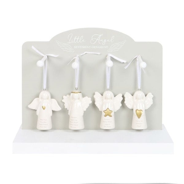 Serano Set of 24 Angel Sentiment Ornaments on Display
