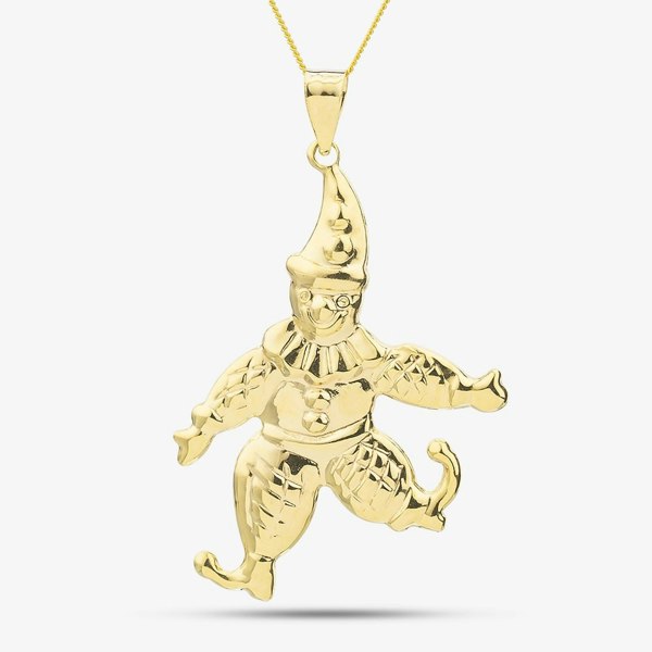 T. H. Baker 9ct Gold Clown Pendant Necklace NBE041