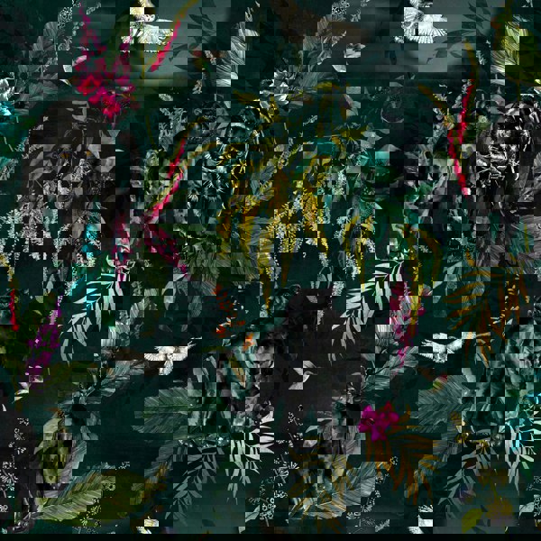 Deadly Night Shade in WILD WOOD Dark Green Fabric & Wallpaper Tile