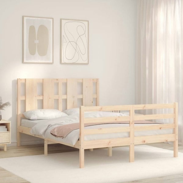 Berkfield Bed Frame with Headboard 140x200 cm Solid Wood