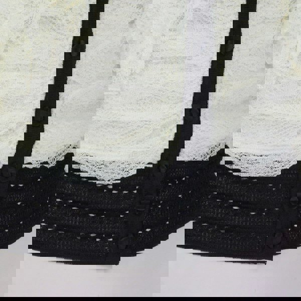 Alexander McQueen luxurious cardigan in an ivory and black sheer ruched lace
