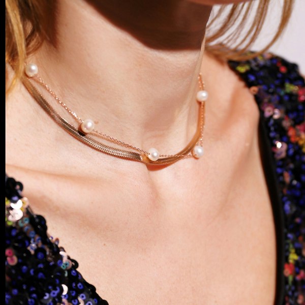 Gold Trip Pearl Satellite Necklace