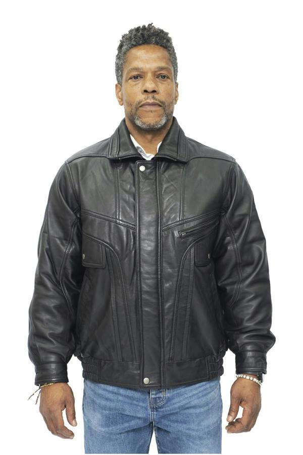 Infinity Leather Mens Classic Harrington Bomber Leather Jacket-Minsk