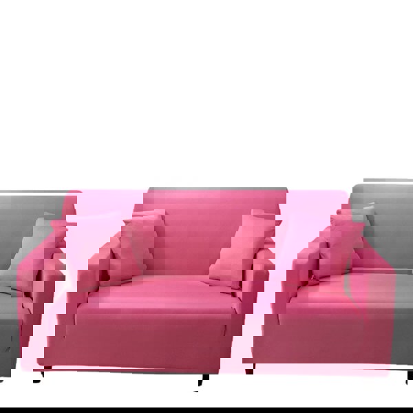 Anyseat 4 Seater Sofa Cover Plain Rose Red Style and Protection For Living Room Sofa Chair Elastic Stretchable Slipcover